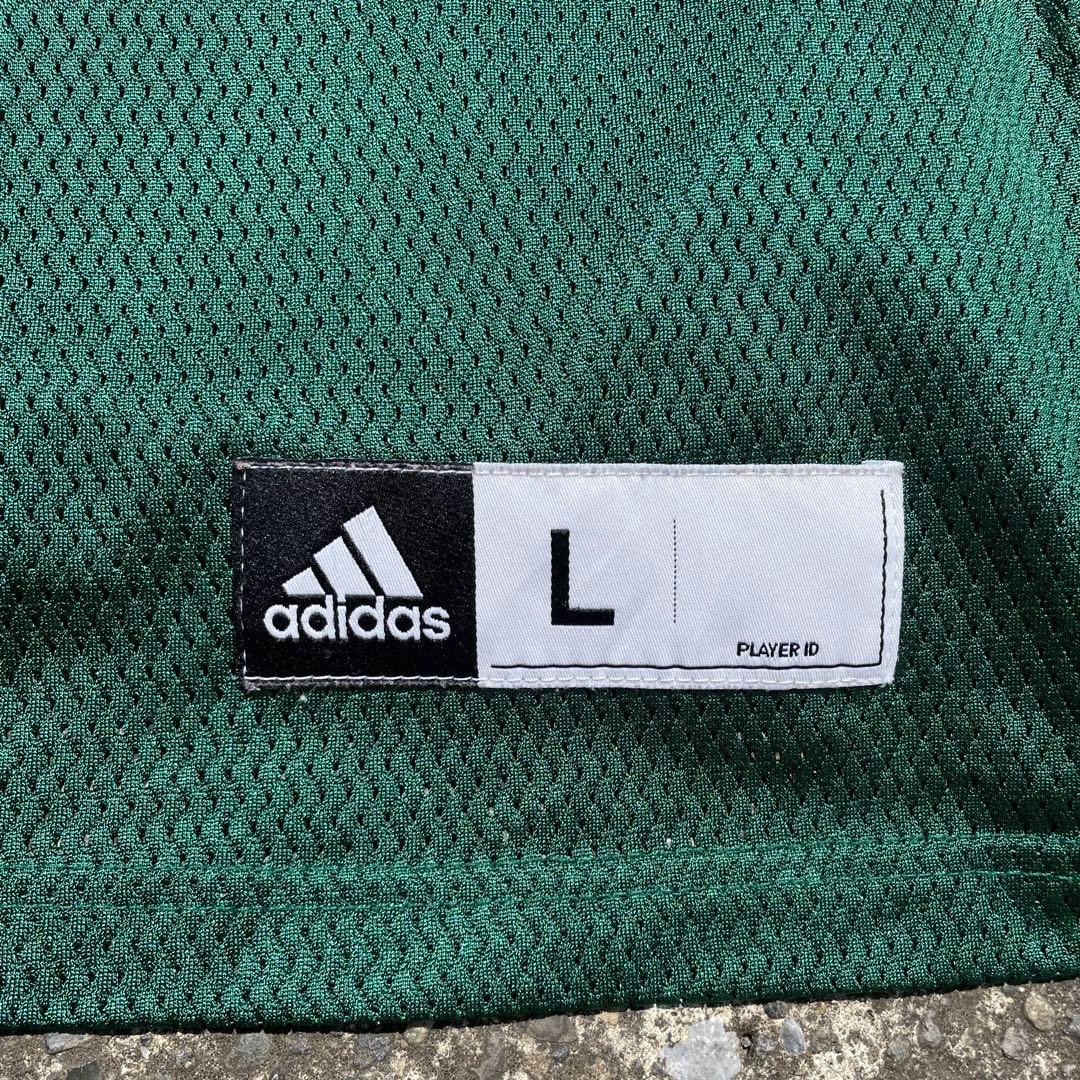 adidas × ノートルダム大学 アメフト 緑×金 大きめ 古着 ゲームシャツ