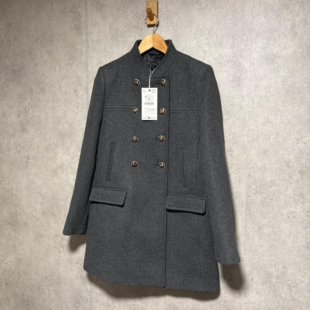 ZARA　ウールダブルブレストコート M