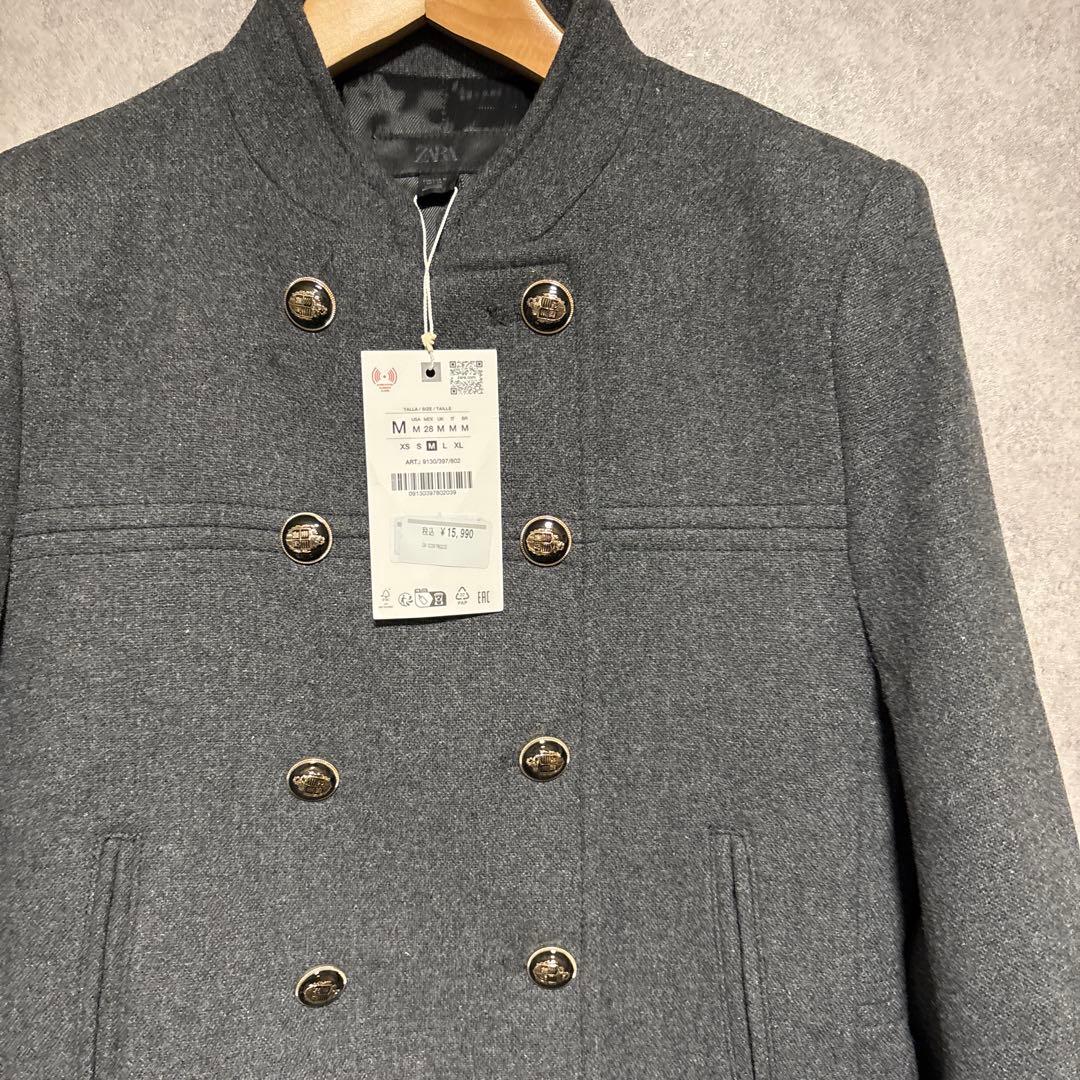 ZARA　ウールダブルブレストコート M
