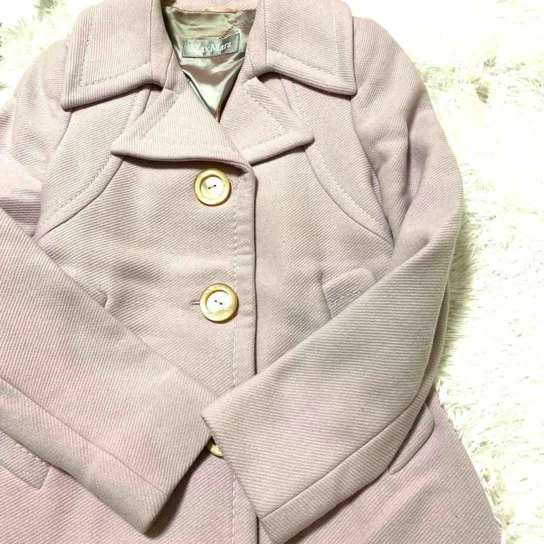 最高級銀タグ✨マックスマーラ アンゴラ ロングコート ピンク 40