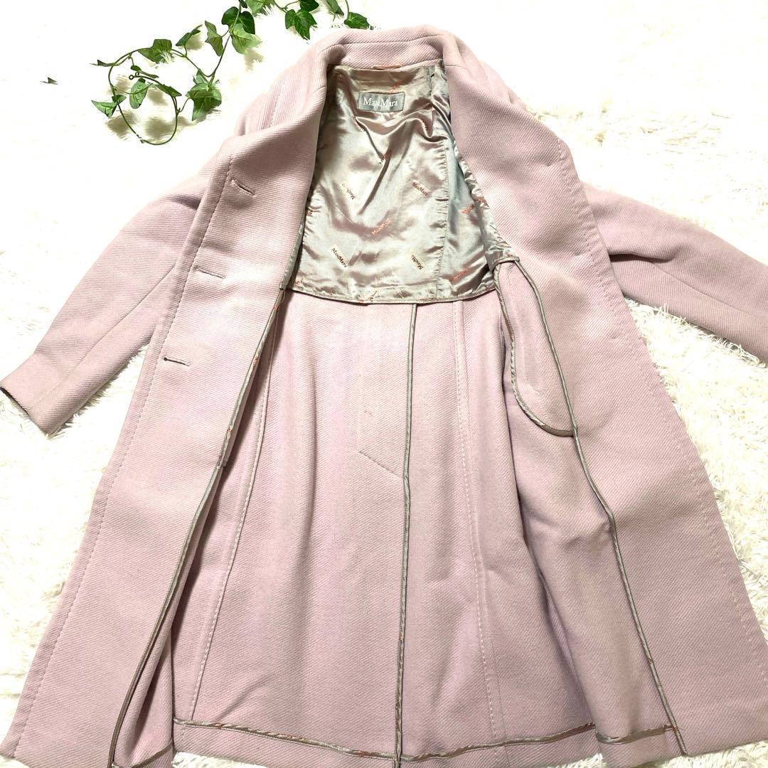 最高級銀タグ✨マックスマーラ アンゴラ ロングコート ピンク 40