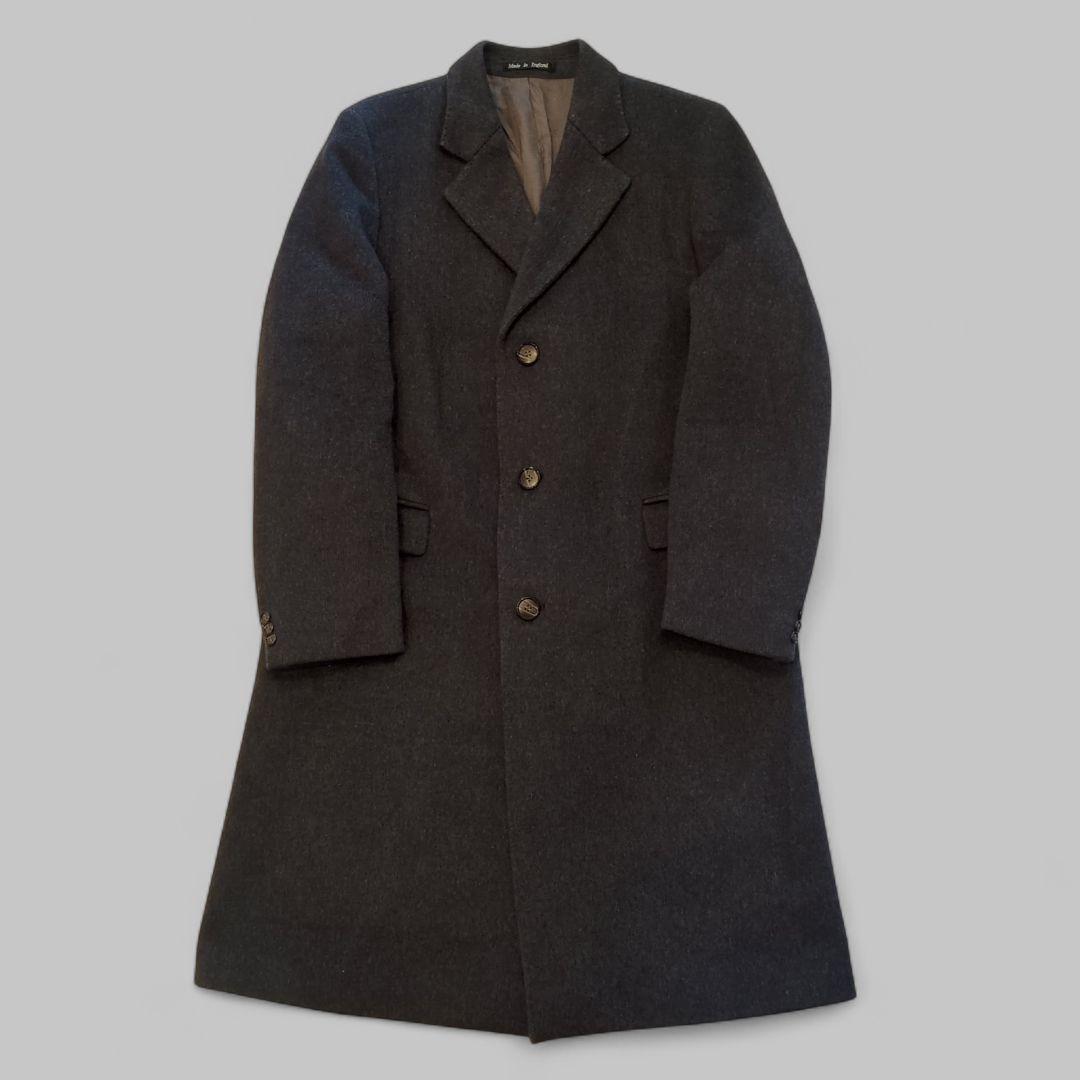 【即日発送】美品 イングランド製 カシミヤ混 ロングコート 英国製 L