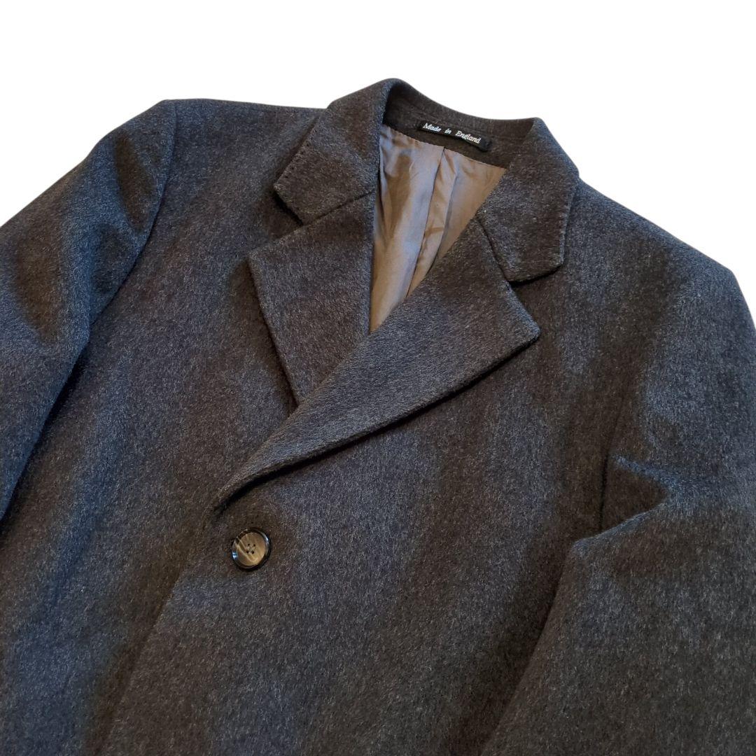 【即日発送】美品 イングランド製 カシミヤ混 ロングコート 英国製 L