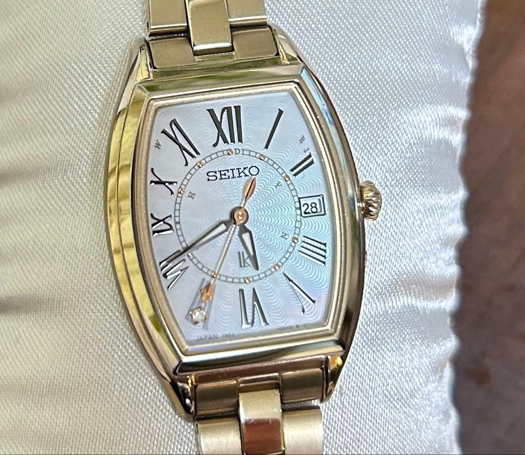 セイコー ルキア SEIKO lk ソーラー 電波 チタン ゴールド