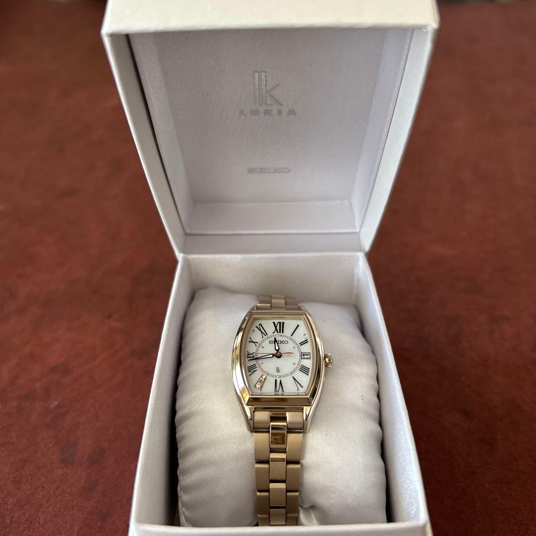 セイコー ルキア SEIKO lk ソーラー 電波 チタン ゴールド