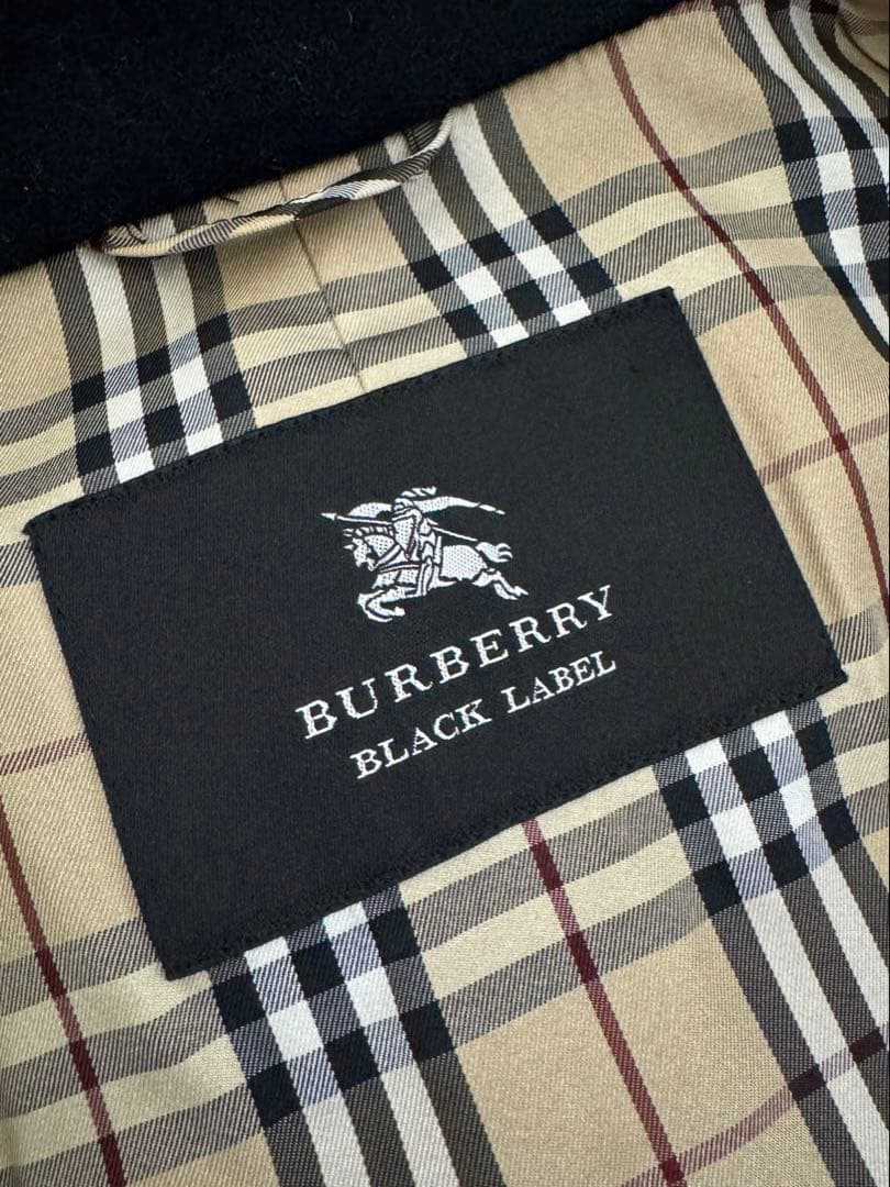 Burberry Black Label ウールピーコート ブラック