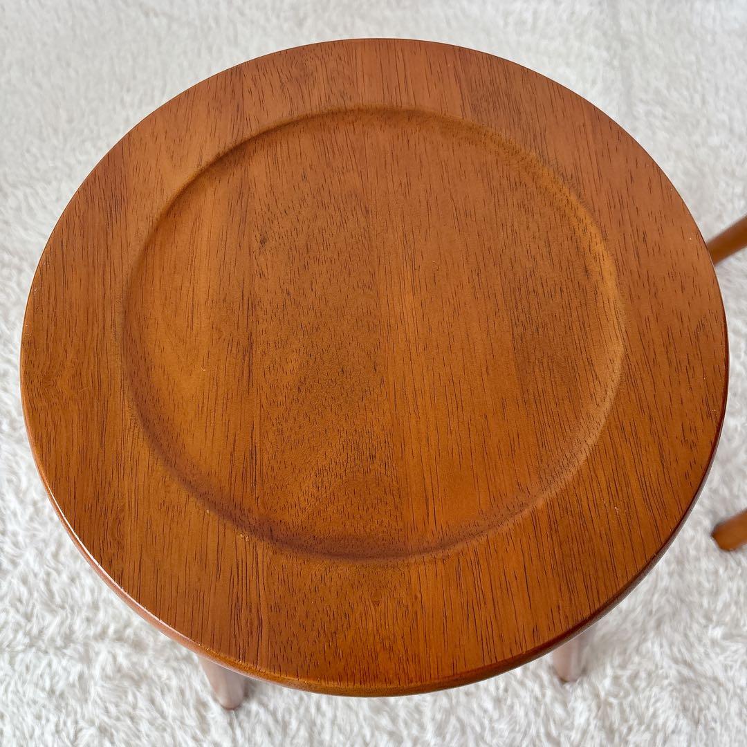 美品】市場家具 オマージュ スツール 丸椅子 木製 2脚セット カントリー