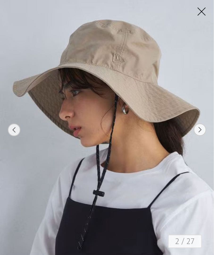 【別注】＜NEW ERA＞ワイドブリム ハット3 ―撥水― ベージュ