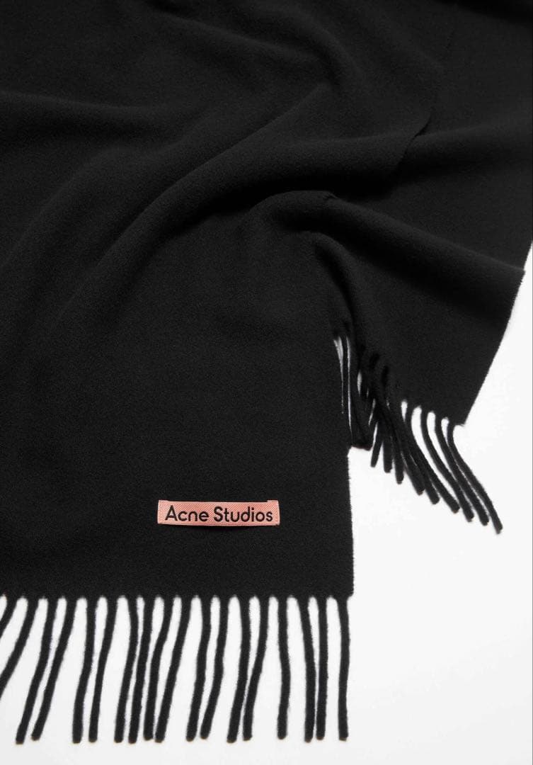 【Acne Studios】新品/未使用 フリンジウールスカーフ・ブラック