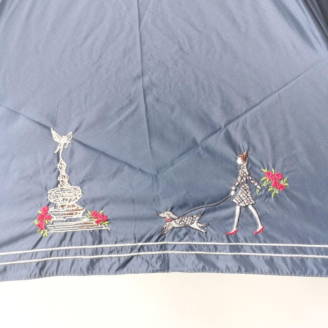 新品 アクアスキュータム 折りたたみ日傘 ロンドンガール 刺繍　サマーシールド