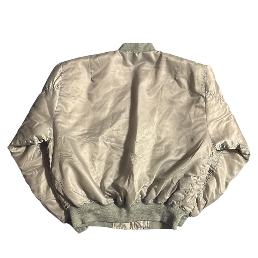 パ*ン様 90s MA-1 フライトジャケット ホワイト 短丈 ミリタリー 希少