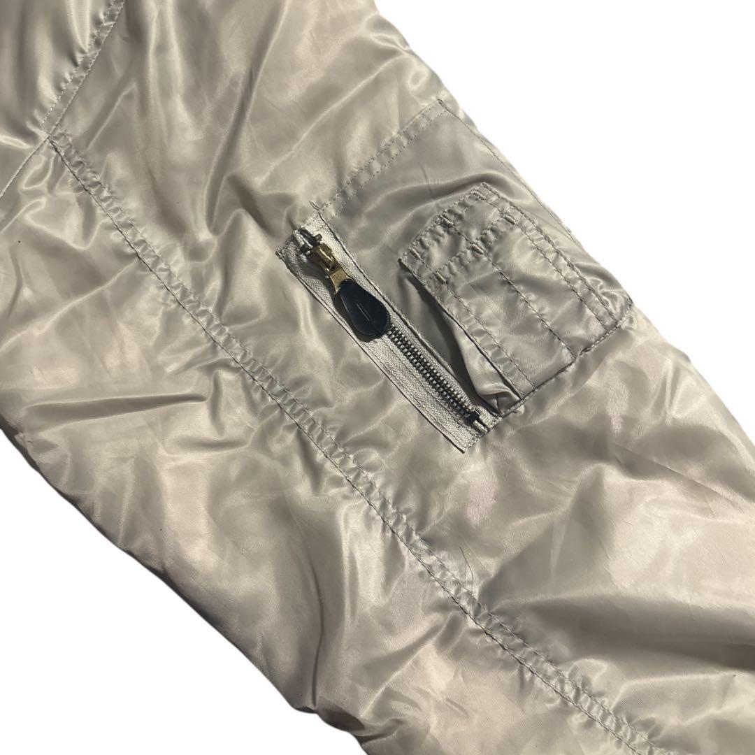 パ*ン様 90s MA-1 フライトジャケット ホワイト 短丈 ミリタリー 希少