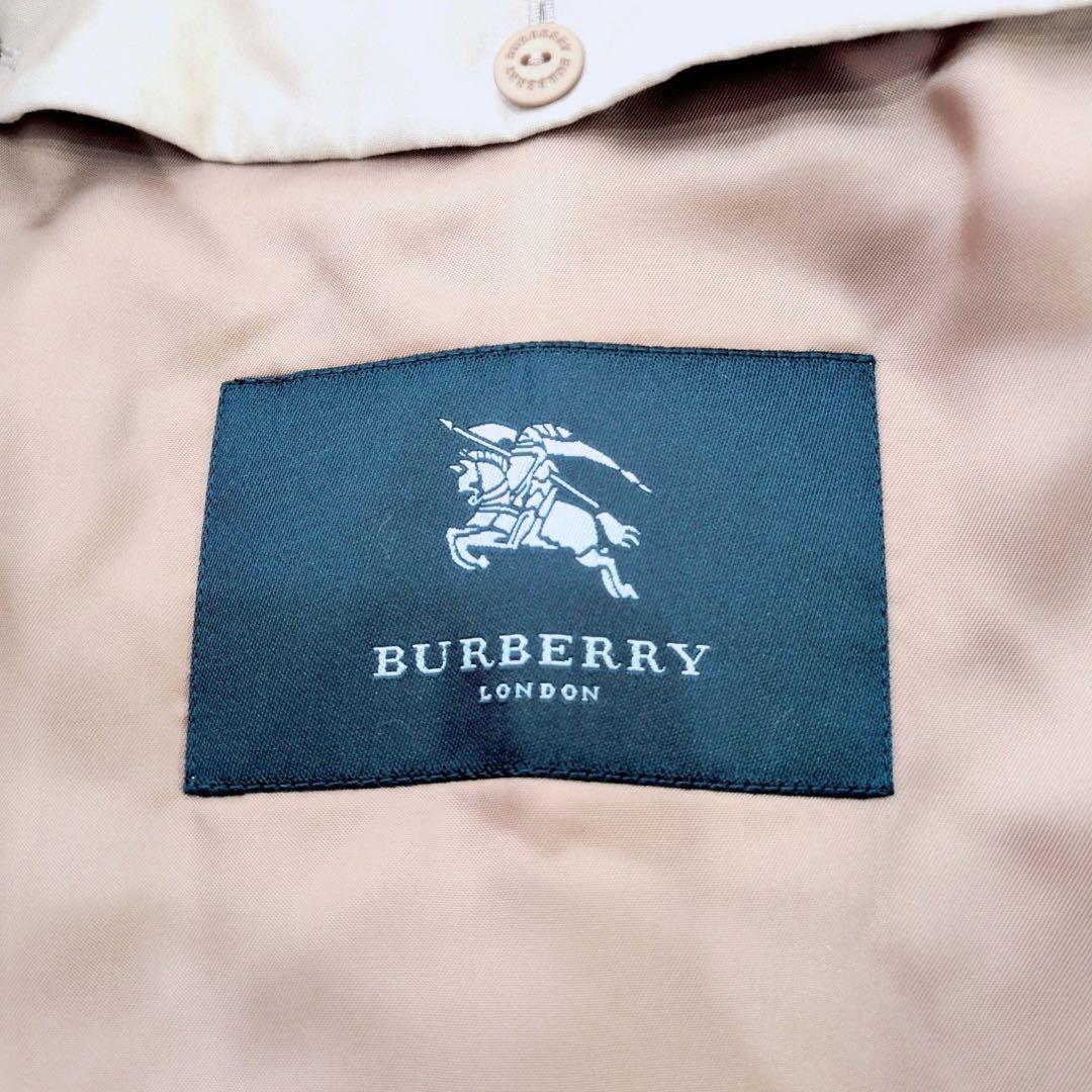 バーバリーロンドン/ステンカラーコート/ノバチェック裏地/ウール100
