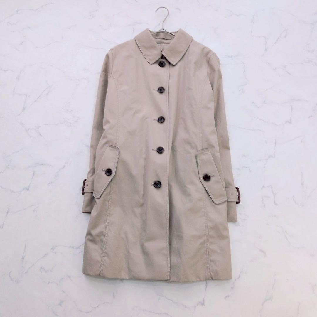 バーバリーロンドン/ステンカラーコート/ノバチェック裏地/ウール100