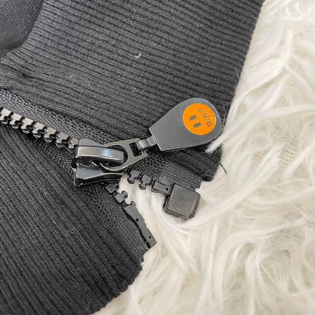 美品drew house フーディー パーカー Lニコちゃんロゴバックプリント黒