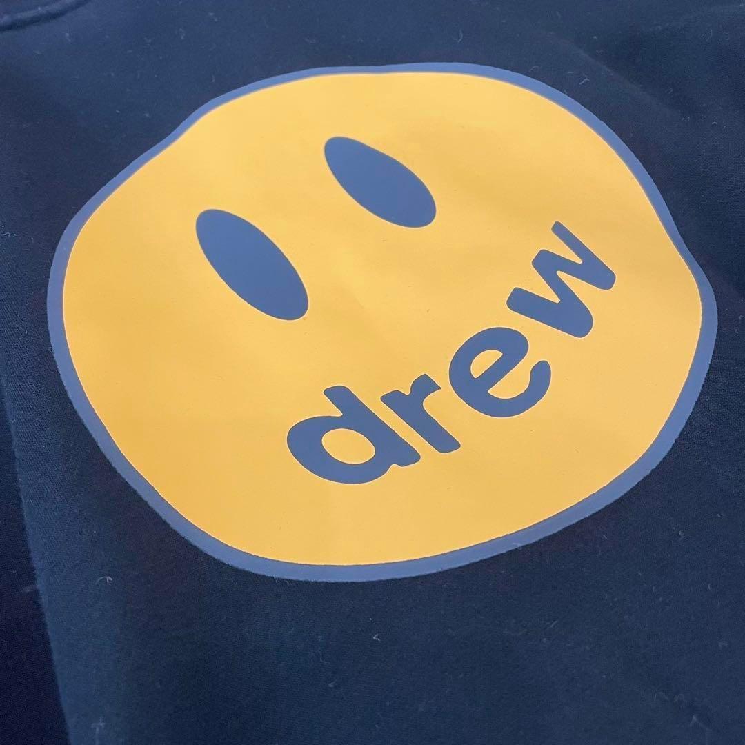 美品drew house フーディー パーカー Lニコちゃんロゴバックプリント黒
