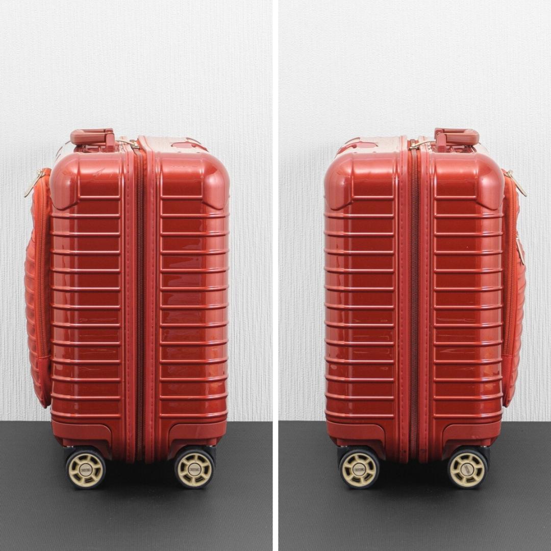美品 リモワ サルサデラックス 32L 前面スリーブ付き 4輪 TSAロック 赤