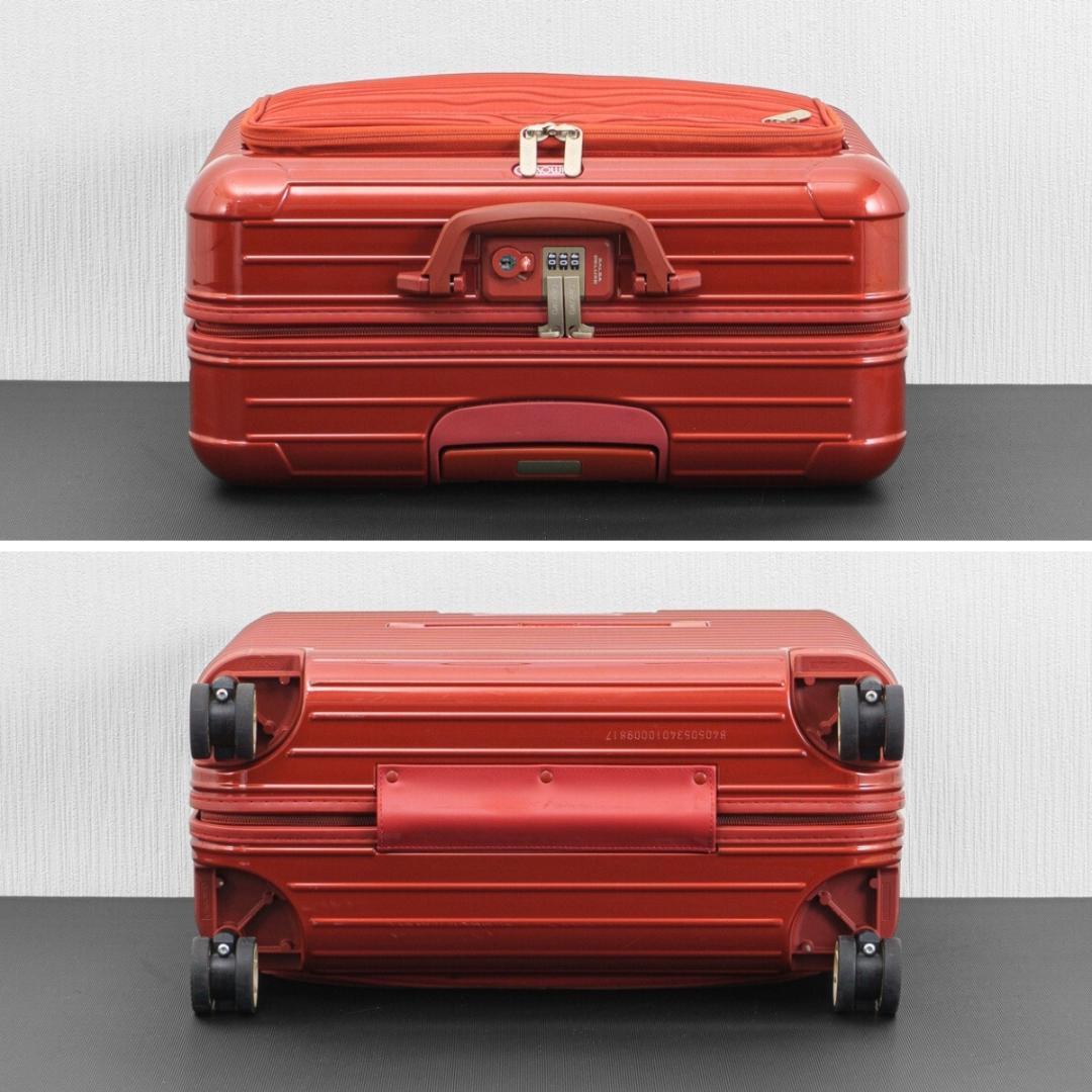 美品 リモワ サルサデラックス 32L 前面スリーブ付き 4輪 TSAロック 赤