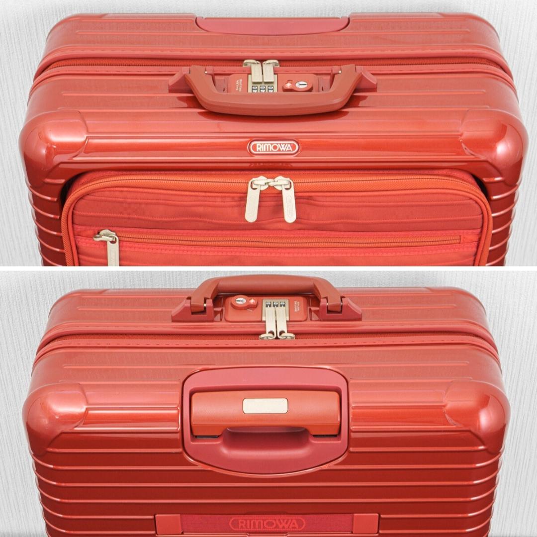美品 リモワ サルサデラックス 32L 前面スリーブ付き 4輪 TSAロック 赤