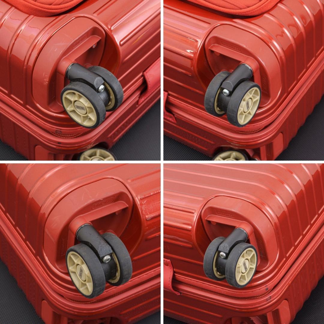 美品 リモワ サルサデラックス 32L 前面スリーブ付き 4輪 TSAロック 赤