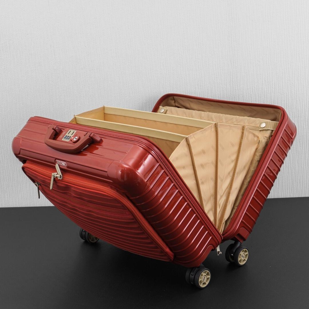 美品 リモワ サルサデラックス 32L 前面スリーブ付き 4輪 TSAロック 赤