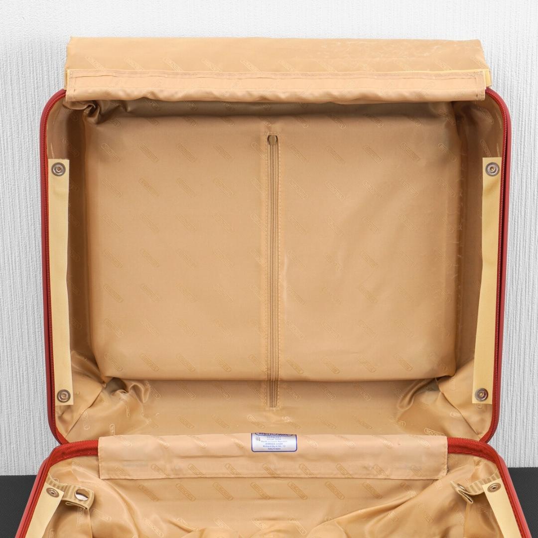 美品 リモワ サルサデラックス 32L 前面スリーブ付き 4輪 TSAロック 赤