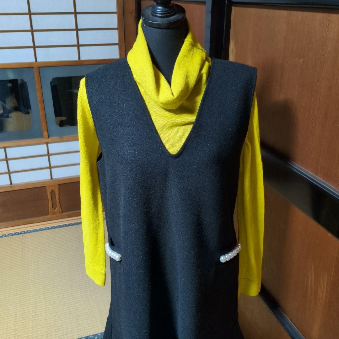 クイーンズコートパール付きレイヤードワンピース 5サイズ未使用