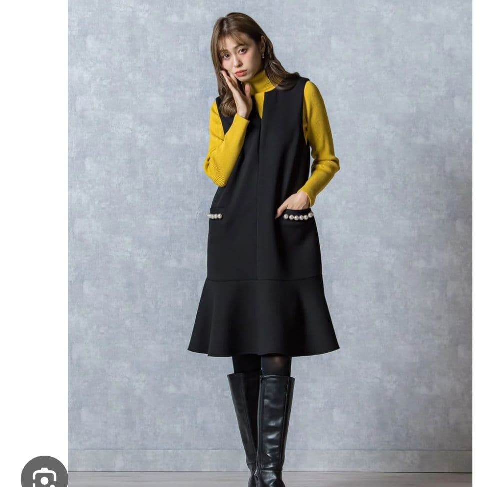 クイーンズコートパール付きレイヤードワンピース 5サイズ未使用