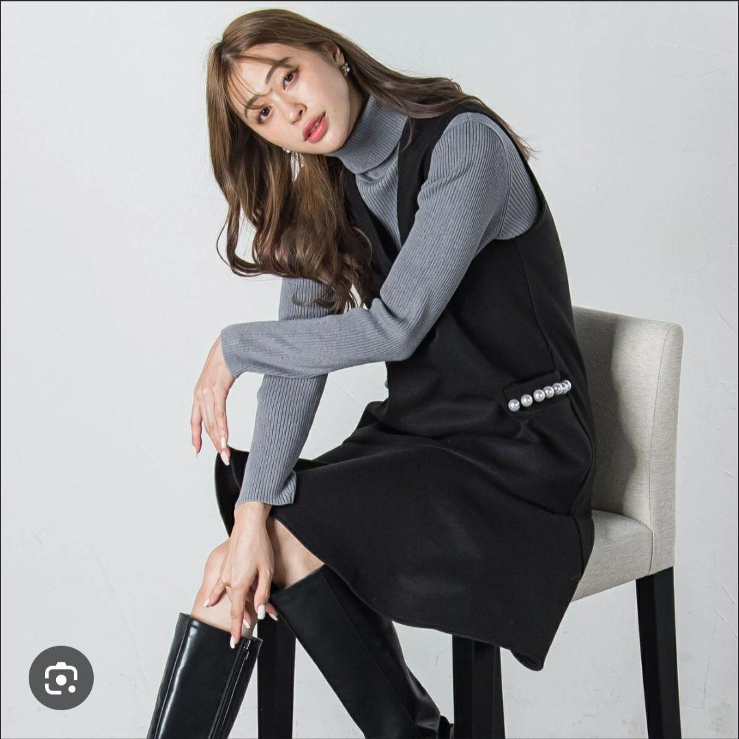 クイーンズコートパール付きレイヤードワンピース 5サイズ未使用