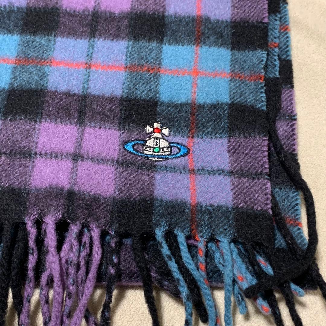 美品 Vivienne Westwood チェック マフラー カシミヤ