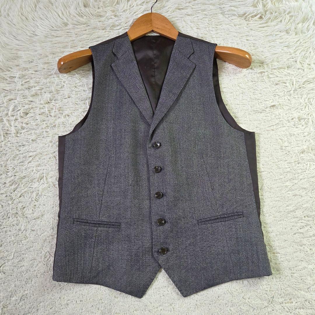 美品 エムエフエディトリアル 3ピース スーツ シャイニーウール サイズS