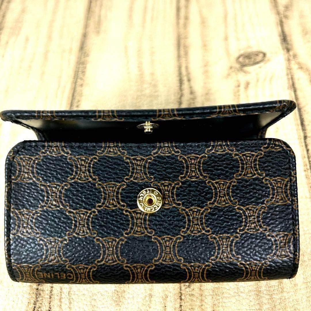 kacchi　セリーヌ　マカダム　キーケース　6連　レザー　ブラック