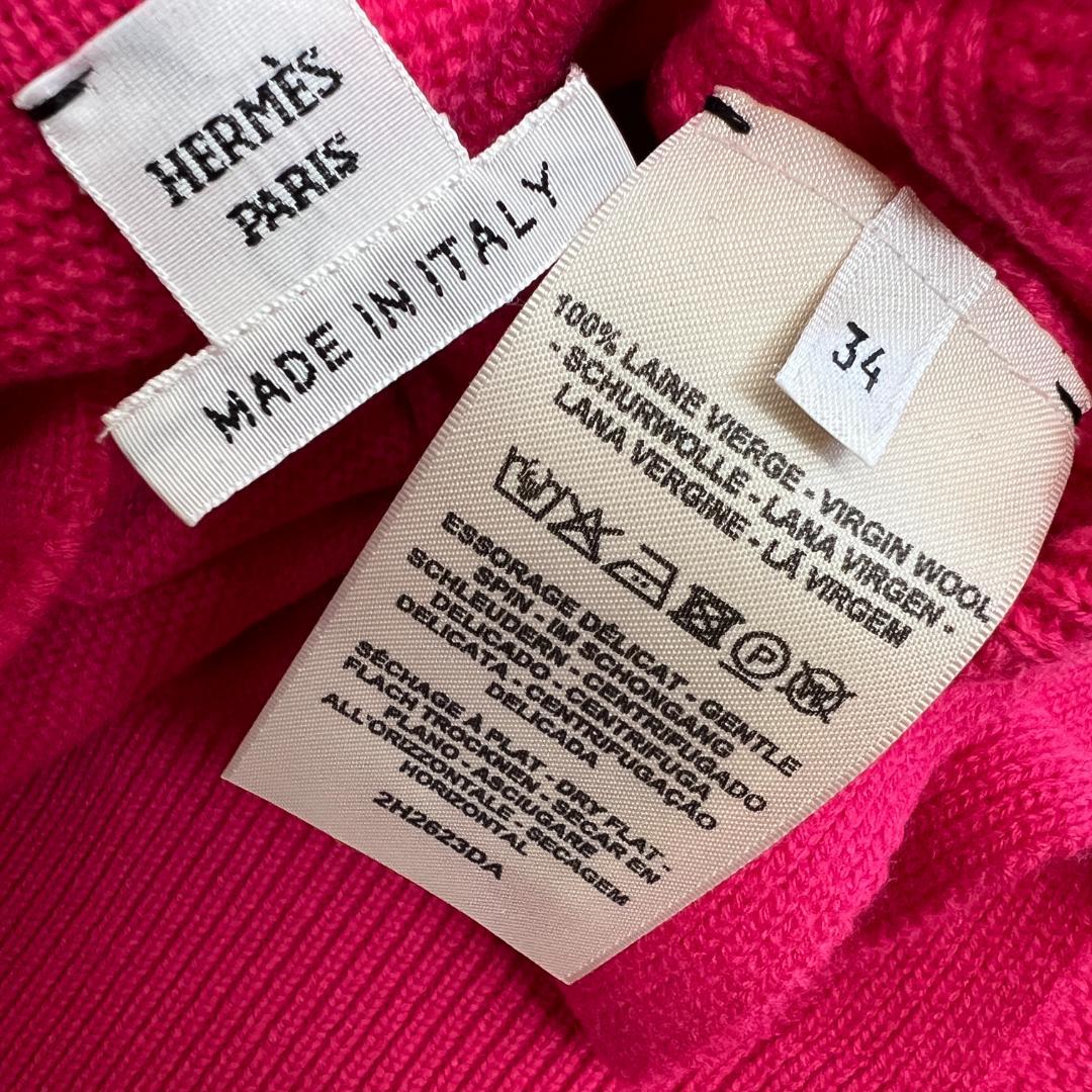 極美品★HERMES★Hジャガード★キーネック★ロングニット★チュニック