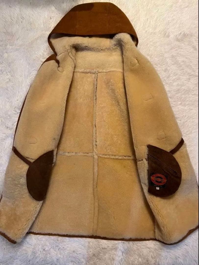 US SHEEPSKINメンズ ムートン ボア ダッフルコート M USA製