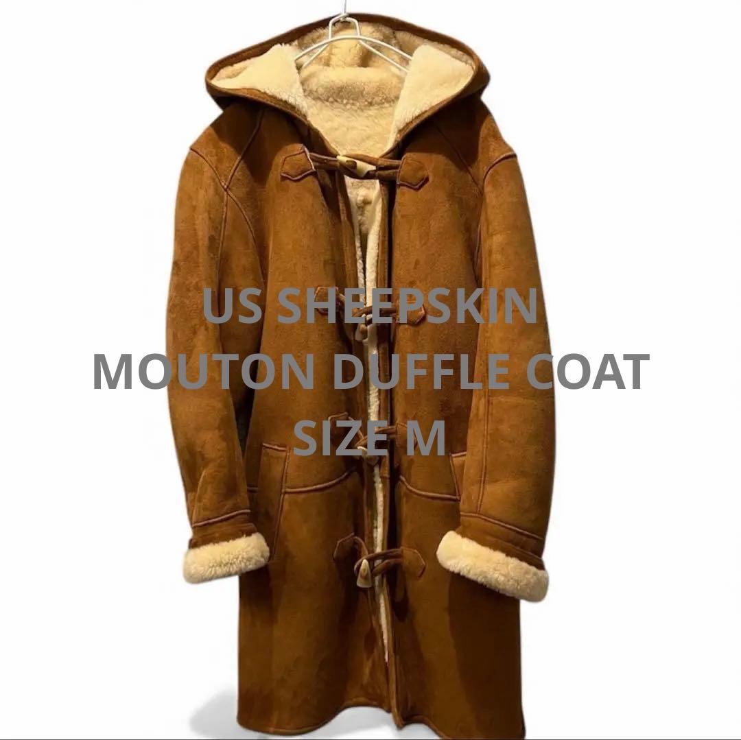 US SHEEPSKINメンズ ムートン ボア ダッフルコート M USA製