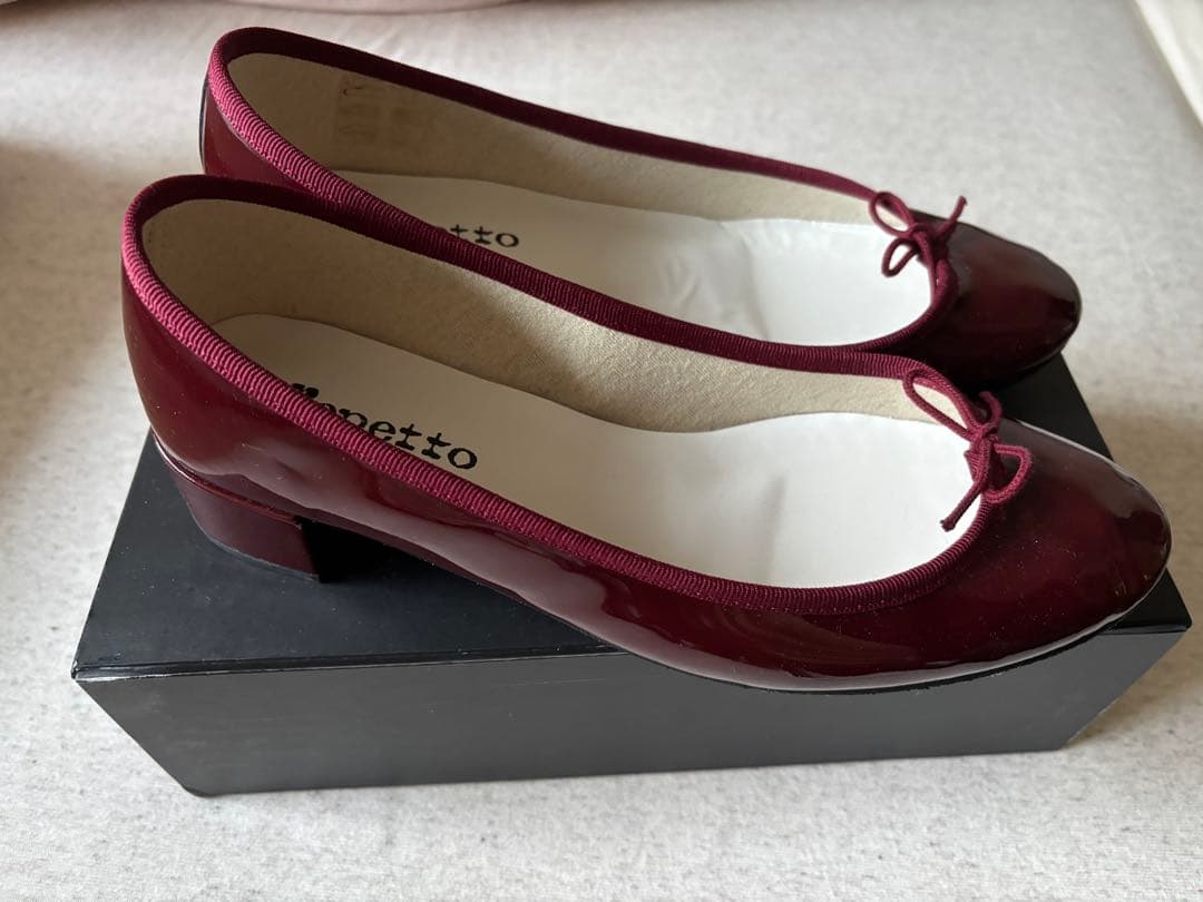 Repettoボルドーヒール付きシューズ41