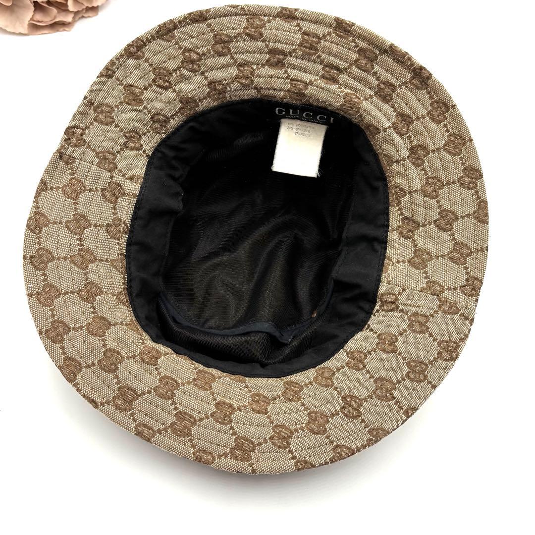 GUCCI グッチ GG 帽子 バケットハット ベージュ S