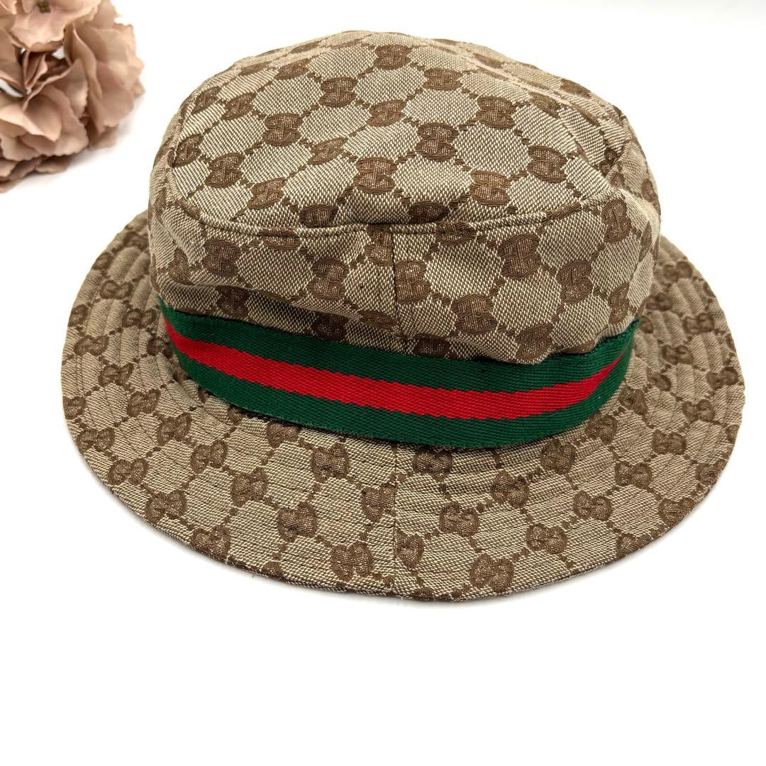 GUCCI グッチ GG 帽子 バケットハット ベージュ S