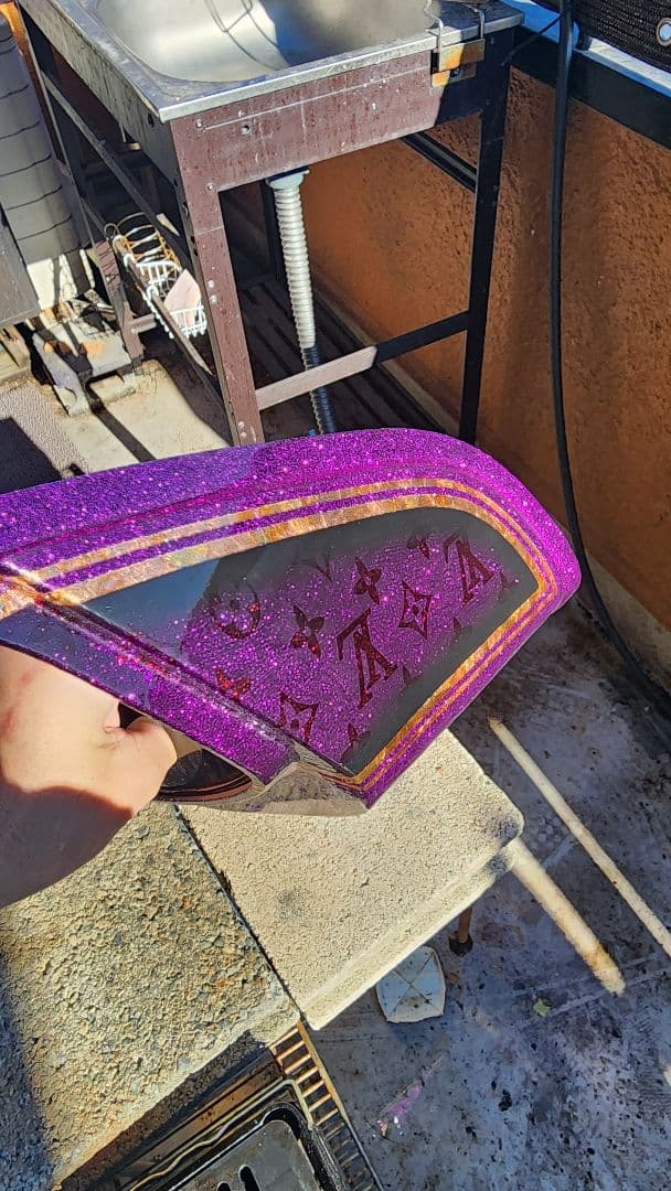 GS400 タンク、テール カスタムペイント、ラメラメ