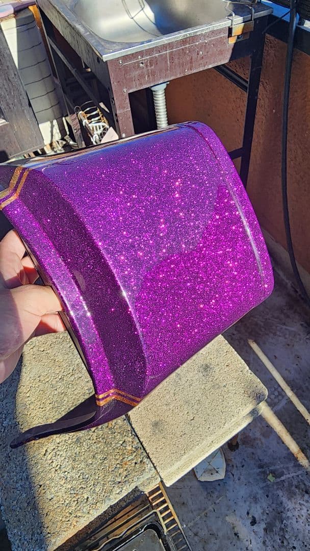 GS400 タンク、テール カスタムペイント、ラメラメ