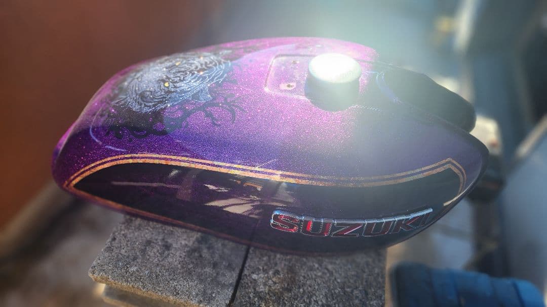 GS400 タンク、テール カスタムペイント、ラメラメ