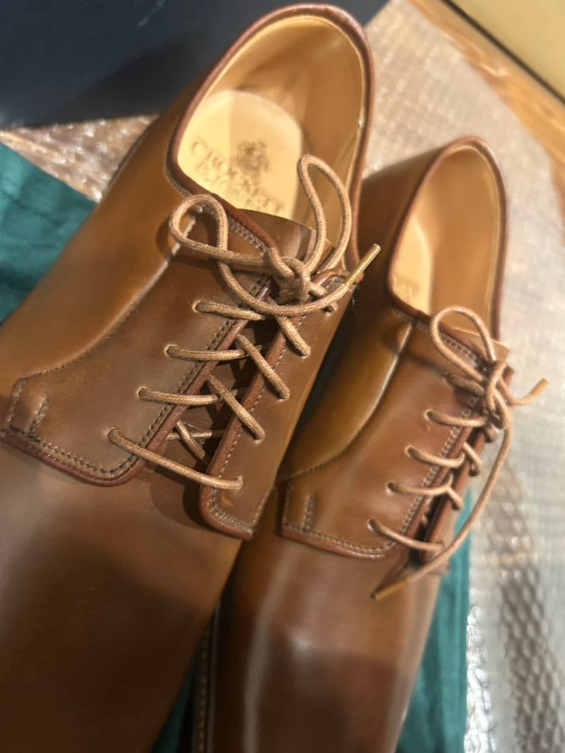 未使用　Crockett & Jones ブラウン ドレスシューズ　ビジネス　９