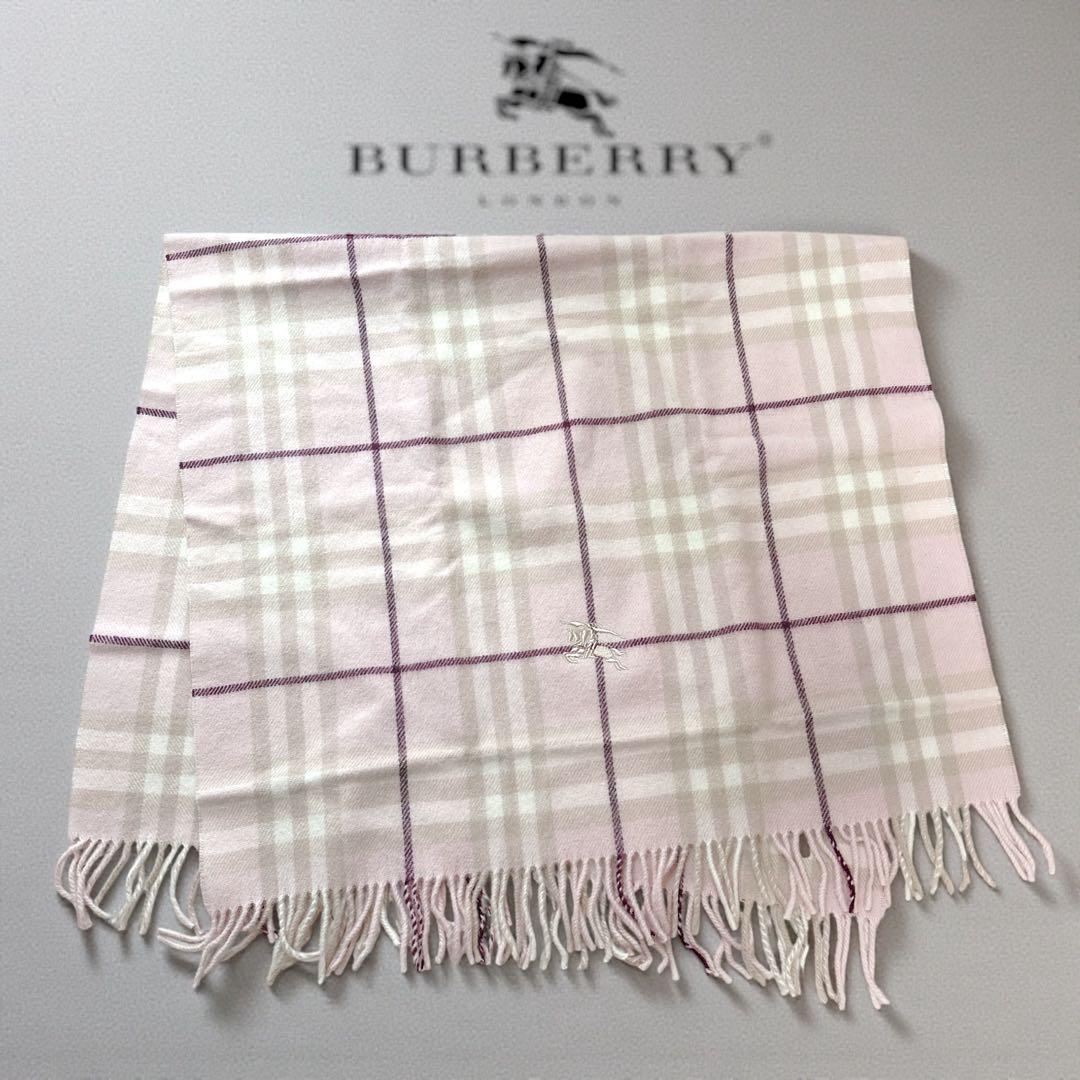 【希少・新品】BURBERRY LONDON バーバリー 大判　ひざ掛け ピンク