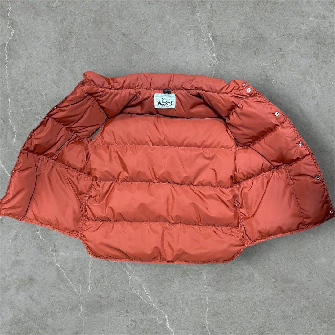 80s USA製 ウールリッチ ダウンベスト サイズ感◯ レンガ色 短丈