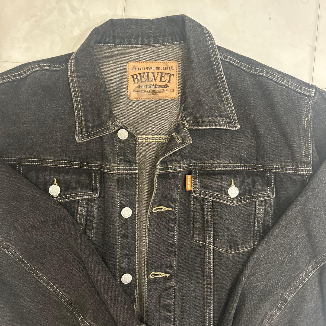 BELVET ダークグレー デニムジャケット・パンツ セット
