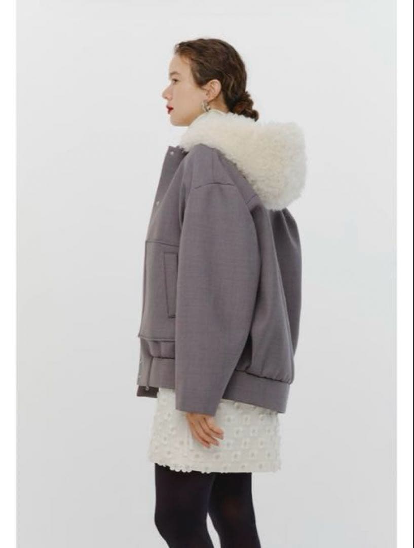 yori shirocon プードルフードボンディングジャケット　グレー 38