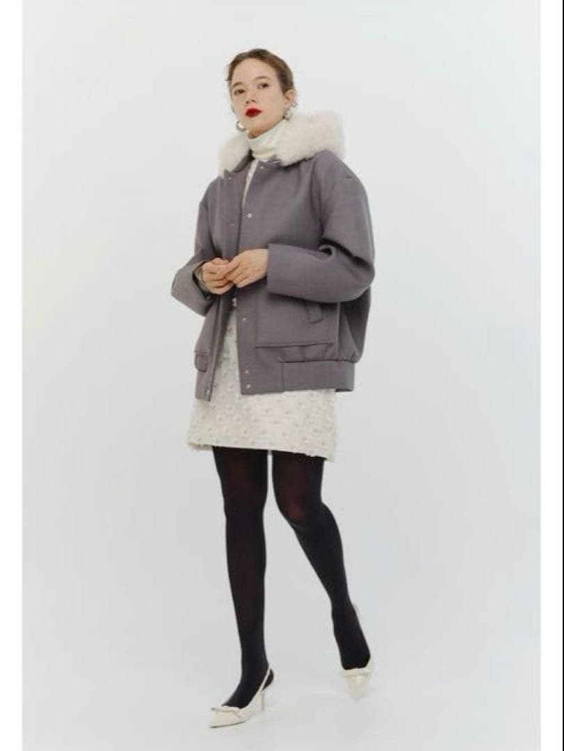 yori shirocon プードルフードボンディングジャケット　グレー 38