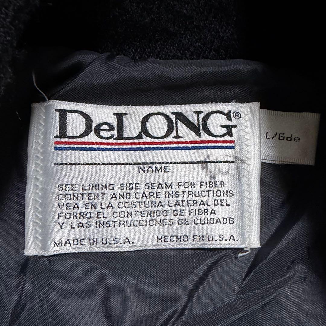 80s DELONG スタジャン メルトン×レザー オールブラック 短丈