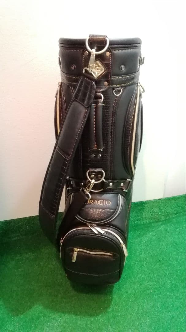 CORAGIO コラッジオ　ワニ柄 キャディバッグ　ブラック　型押し