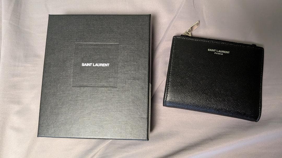 SAINT LAURENT PARISサンローラン 2つ折り財布ブラック YSL